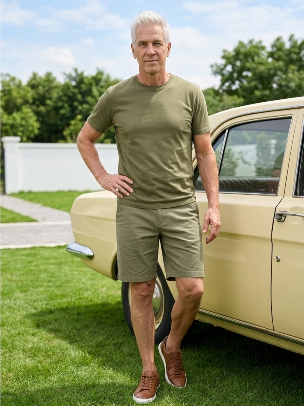 Dockers Men’s Sz 42 Olive Smart Series 360 Flex Shorts Twill 9” $54